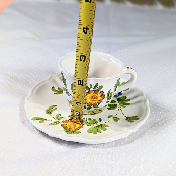 Cantagalli Vintage Majolica Teacup And Saucer Made In Italy RARE - Picture 7 of 10